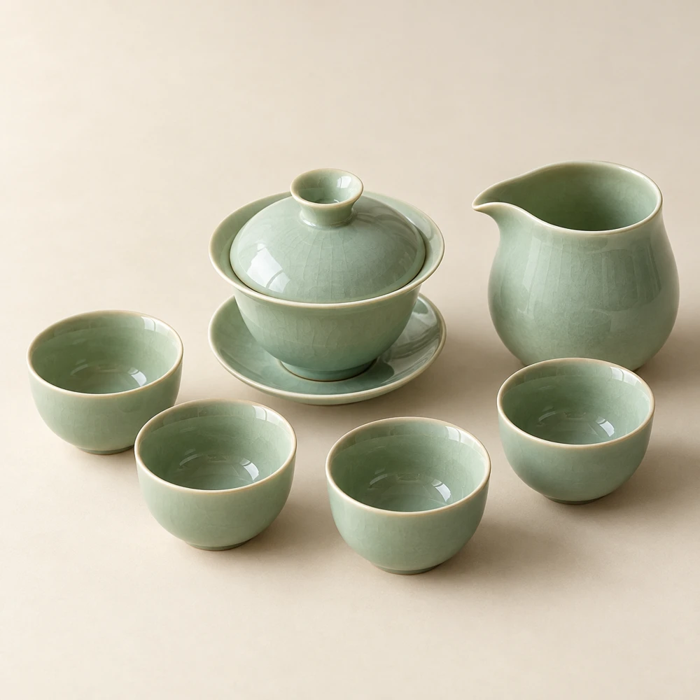 Celadon Gaiwan Tea Service in Celadon