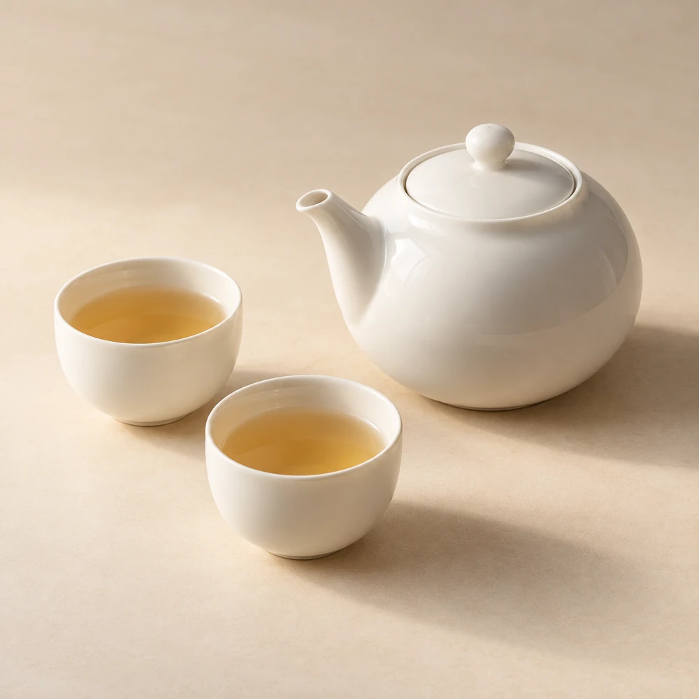 Cloud Pair Tea Set in White