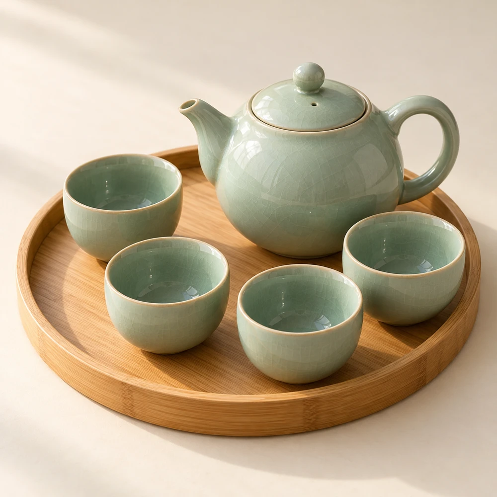 Moon Window Tea Set in Celadon