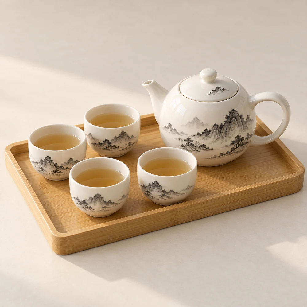 Mountain Table Tea Set in White